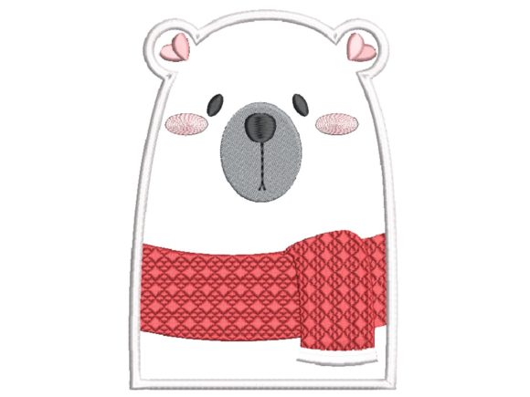 Bear with Scarf Applique: A Cozy Design Asset for Creative Projects