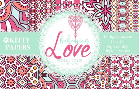 Bohemian Love Papers Set: Elevate Your Creative Projects