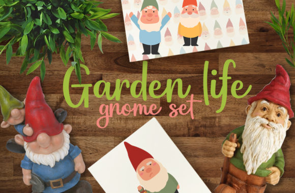 Charming Garden Life: Gnome Set for Creative Design