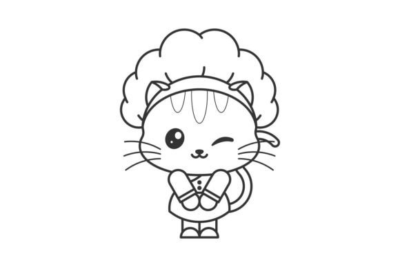 Chef Cat Smiling Happy is Cooking: A Delightful Design Asset