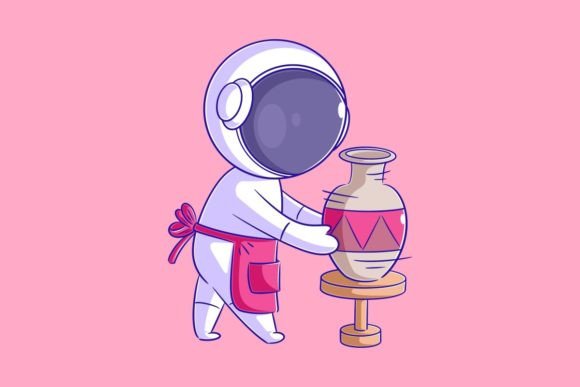 Creative Assets: Astronauts Make Handicrafts from Clay for Design
