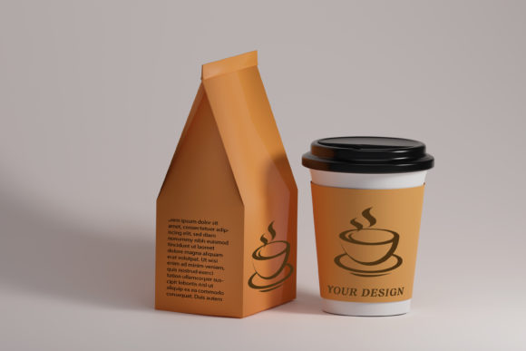 Cup and Paper Coffee Bags Mockup: Elevate Your Design Presentation