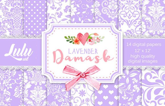 Elegant Design with Lavender Damask Papers