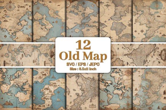Old Maps Digital Paper: A Vintage Design Asset