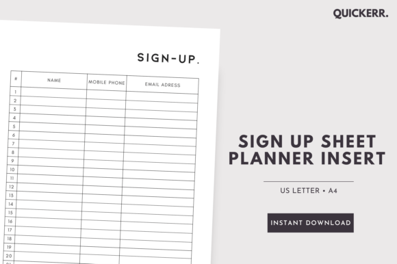 Sign Up Sheet - Printable Signup Form: A Designer's Tool for Clear Communication