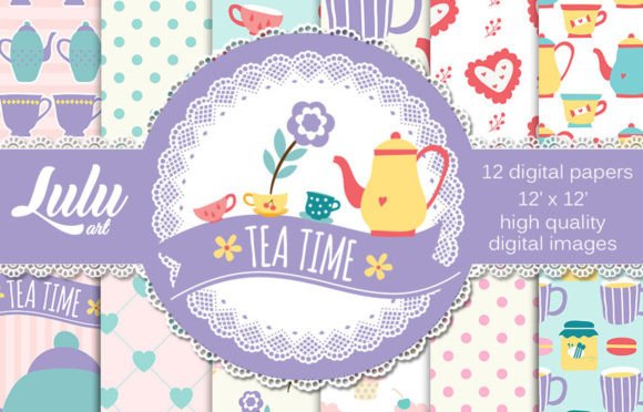 Tea Time Patterns: Digital Papers for Creative Design